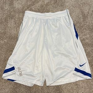 Nike White and Blue Athletic Shorts